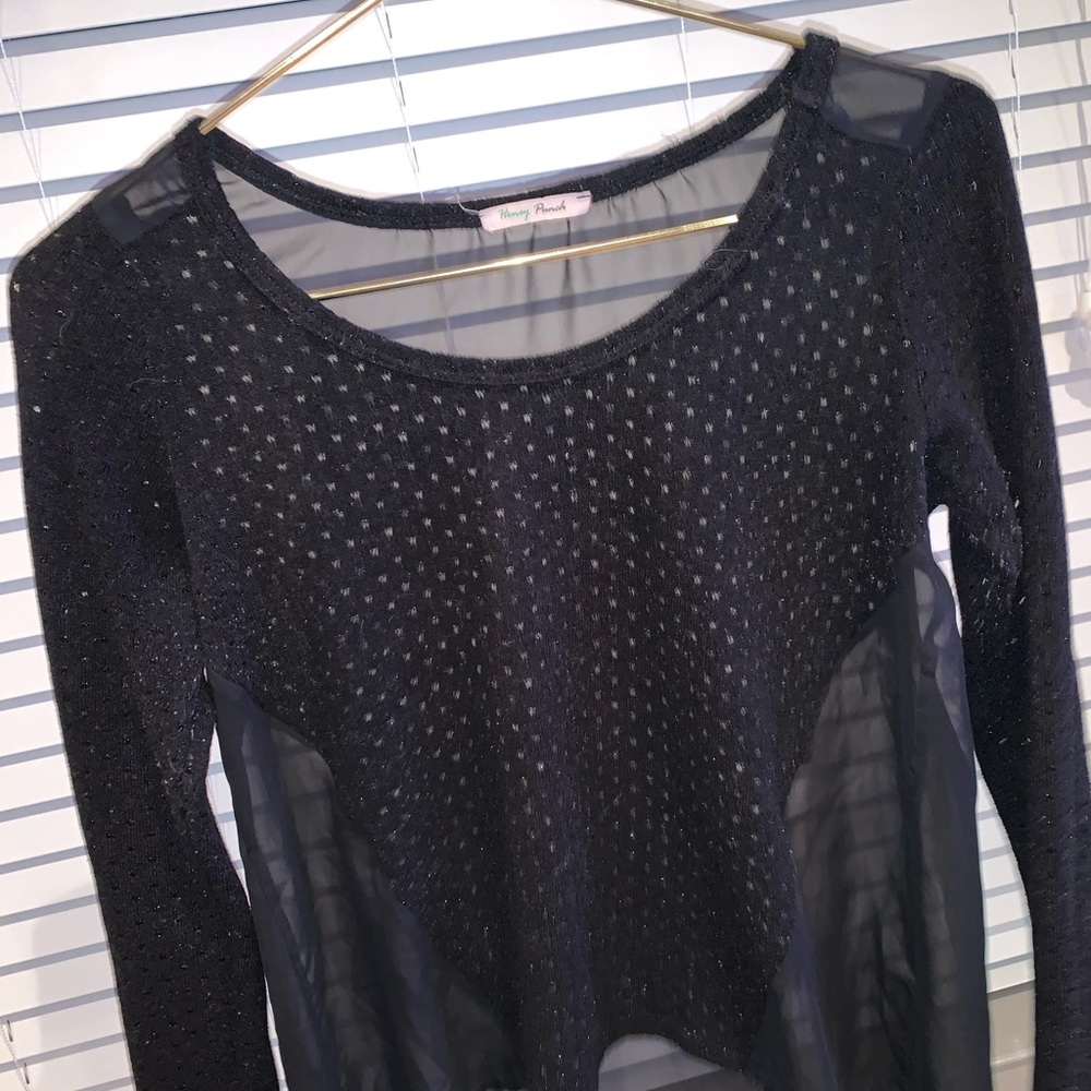 Black long sleeve top